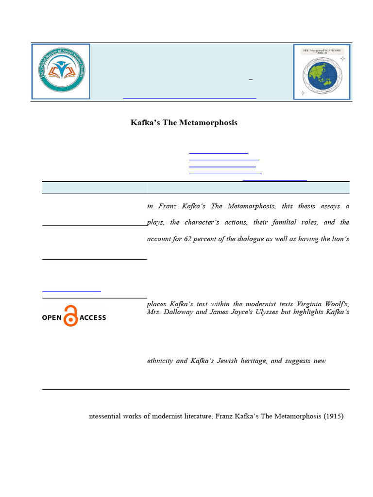 Gender Dynamics in Kafka's Metamorphosis | PDF | The Metamorphosis | Gender