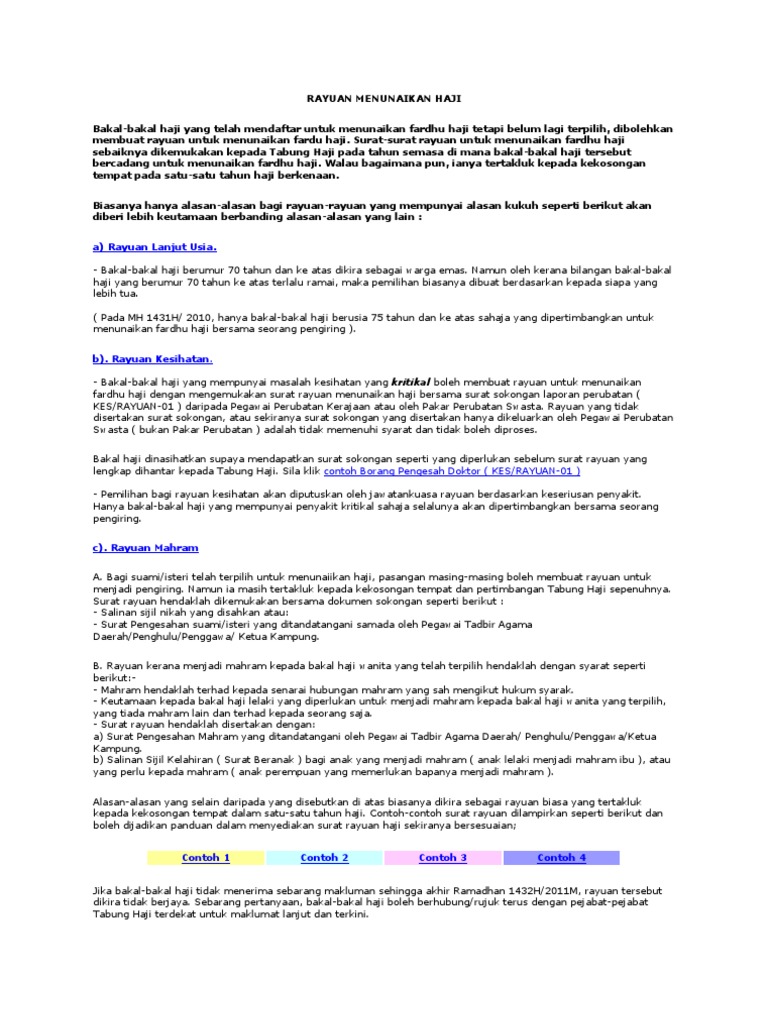 Rayuan Menunaikan Haji Pdf