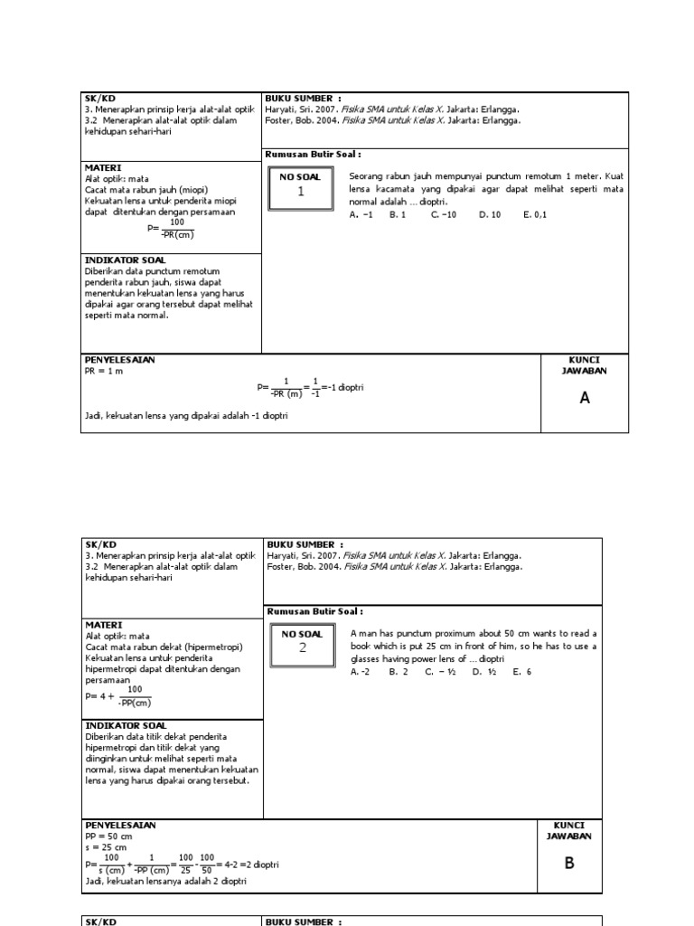 Kartu Soal Uh Alat Optik Pdf
