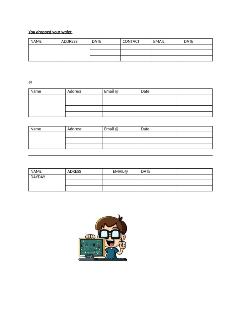 Lost Wallet Report Template | PDF
