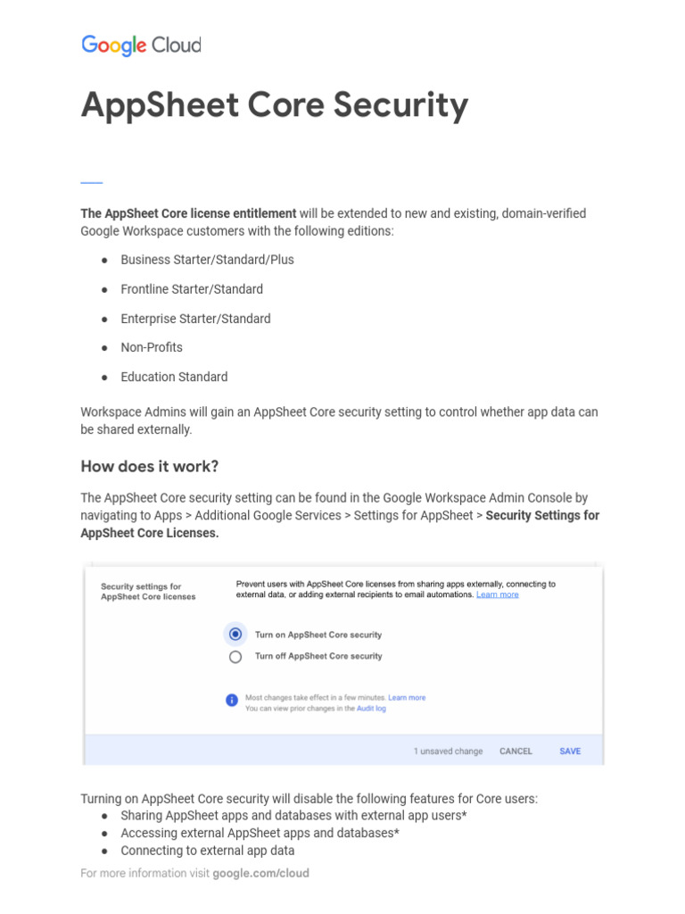 T-APSGOV-A 1.0.0 M2 L4 Appsheet Core Security | PDF