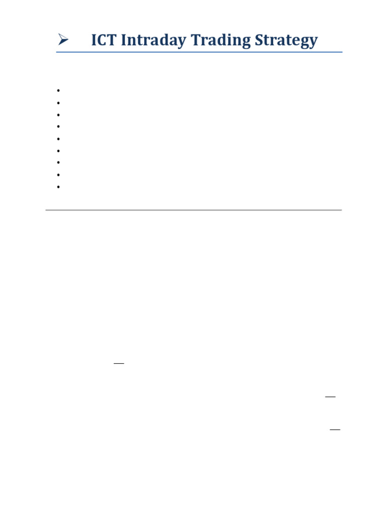 Ultimate ICT Intraday Trading Guide | PDF | Trade | Securities (Finance)