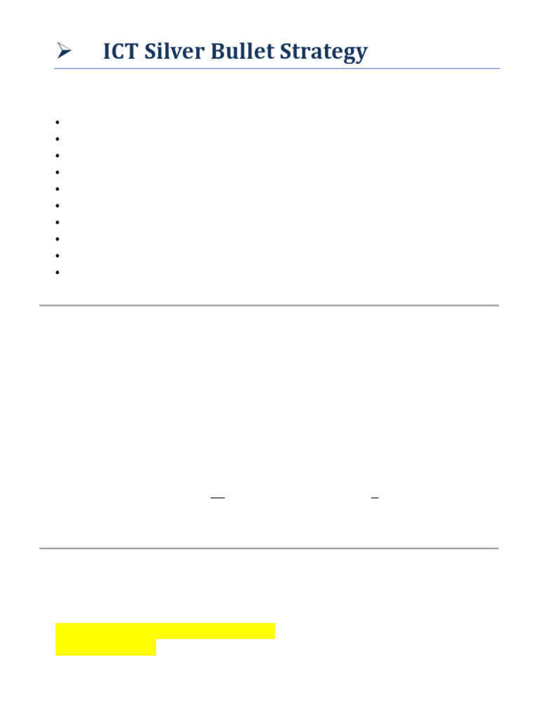 ICT Silver Bullet Strategy | PDF | Investing | Private Sector