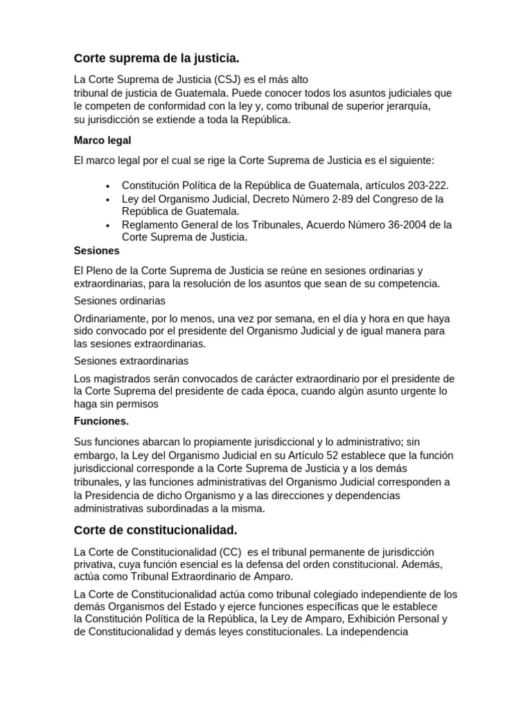 Funciones y Estructura de la Justicia en Guatemala | PDF | Justicia ...