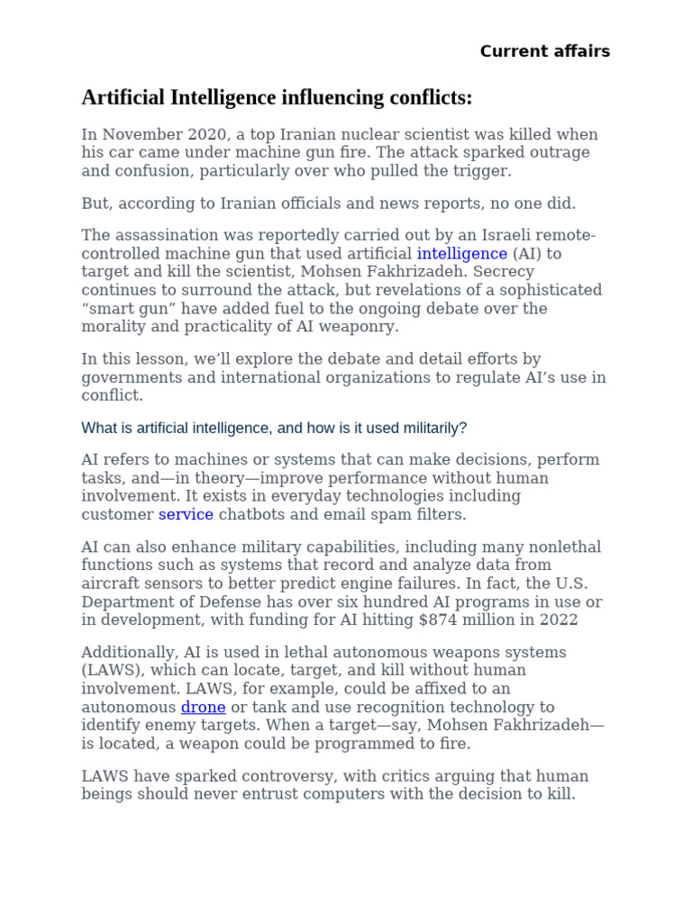 AI's Impact on Modern Warfare Ethics | PDF | Artificial Intelligence ...