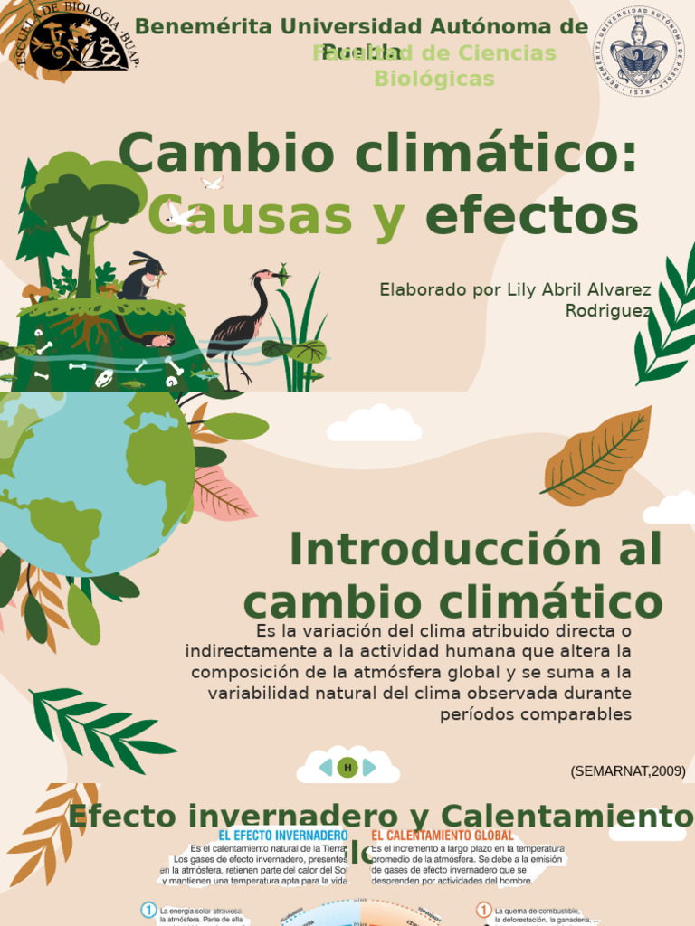 Causas y Efectos del Cambio Climático | PDF | Gases de efecto ...