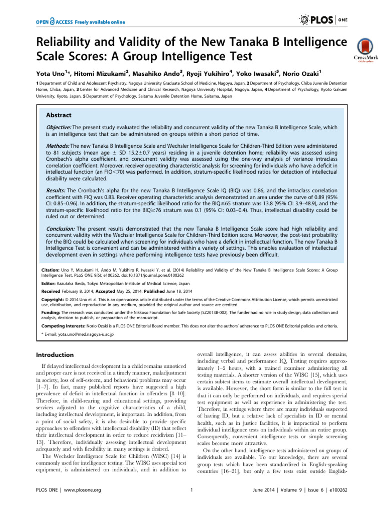 file | PDF | Intelligence Quotient | Receiver Operating Characteristic