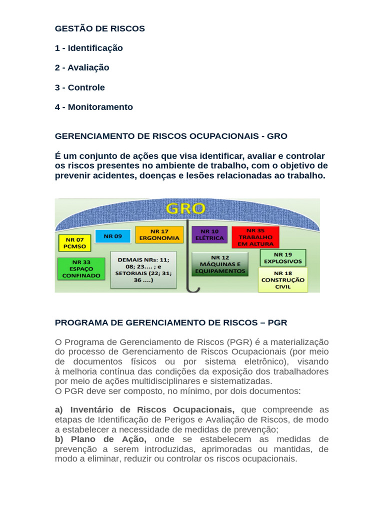 Gestão de Riscos Ocupacionais Eficaz | PDF | Segurança e saúde ocupacional