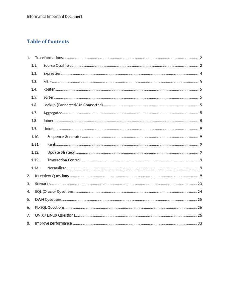 Informatica Transformations Guide | PDF | Sql | Cache (Computing)