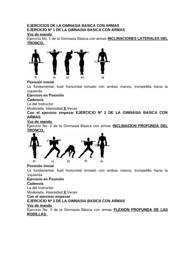Ejercicios de Gimnasia Básica con Armas | PDF