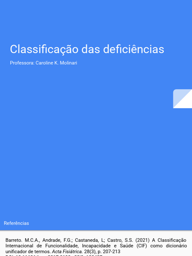 Classificação Das Deficiências | PDF | Deficiência visual | Deficiência
