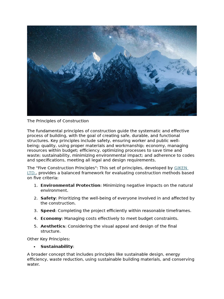 Key Principles of Construction Explained | PDF | Sustainability ...