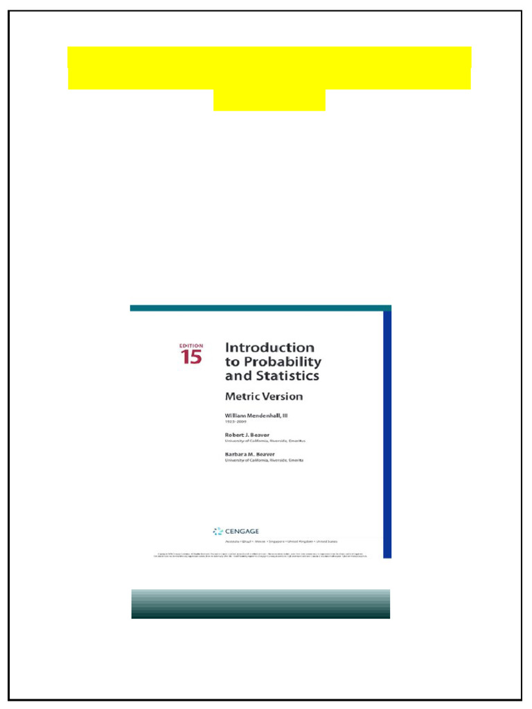 Introduction to Probability and Statistics (Metric Version) 15th ...