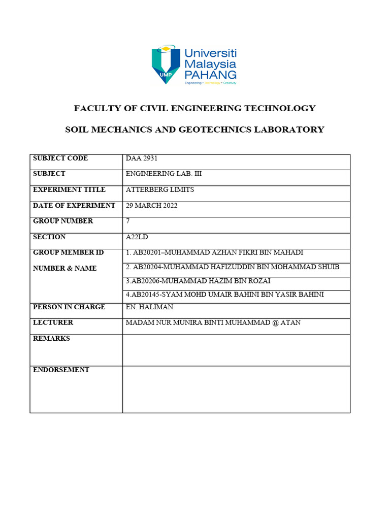 Atterberg Limit. PDF Geotechnical Engineering Horticulture