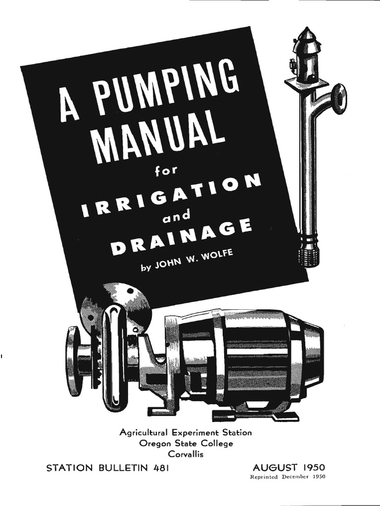 Oregon Pumping Manual for Irrigation | PDF | Pump | Horsepower