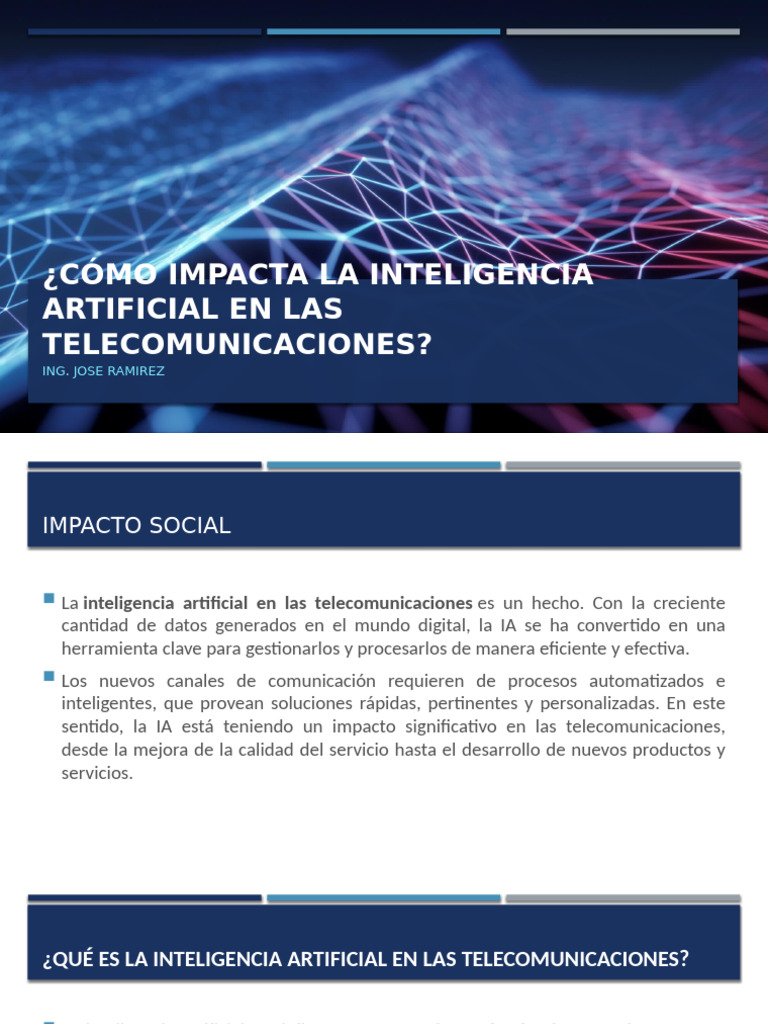 Impacto de la IA en Telecomunicaciones | PDF | Inteligencia artificial ...