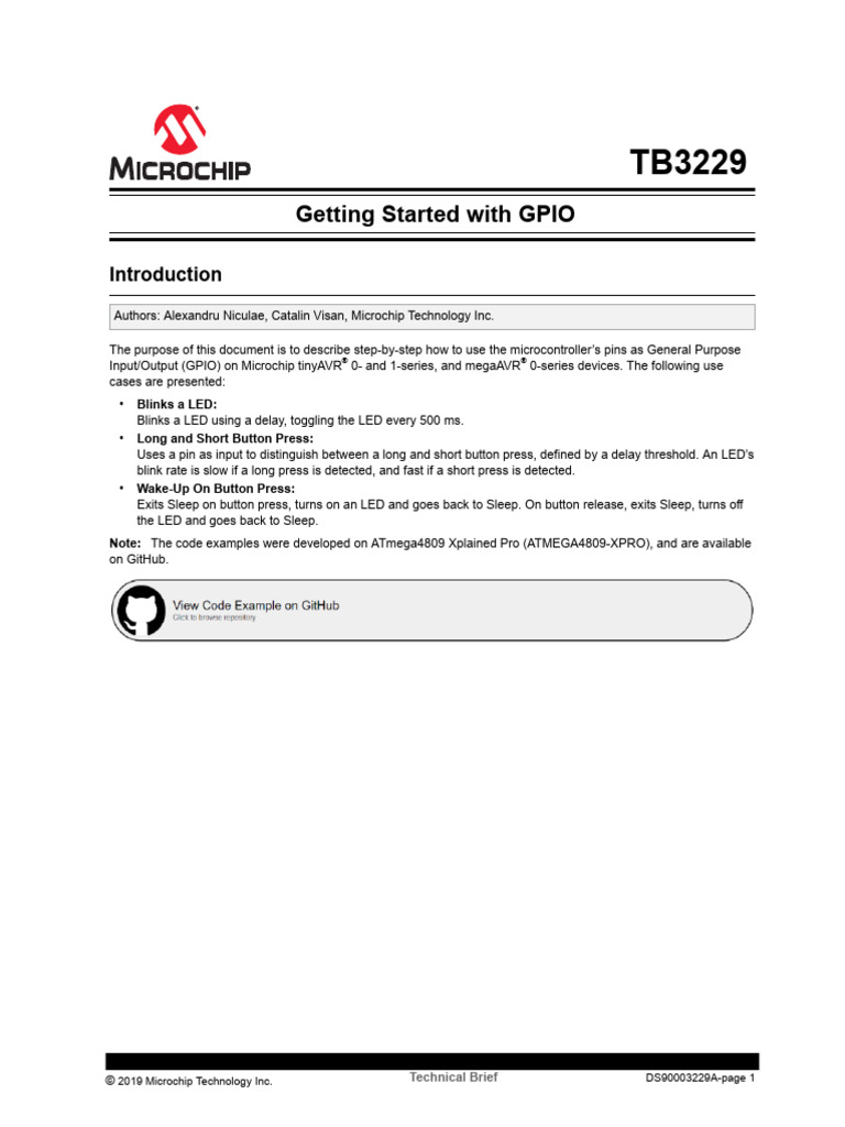 GPIO Guide for tinyAVR and megaAVR | PDF | Flash Memory | Computer ...