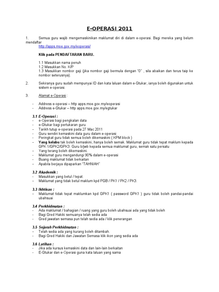 Manual E Operasi Pdf