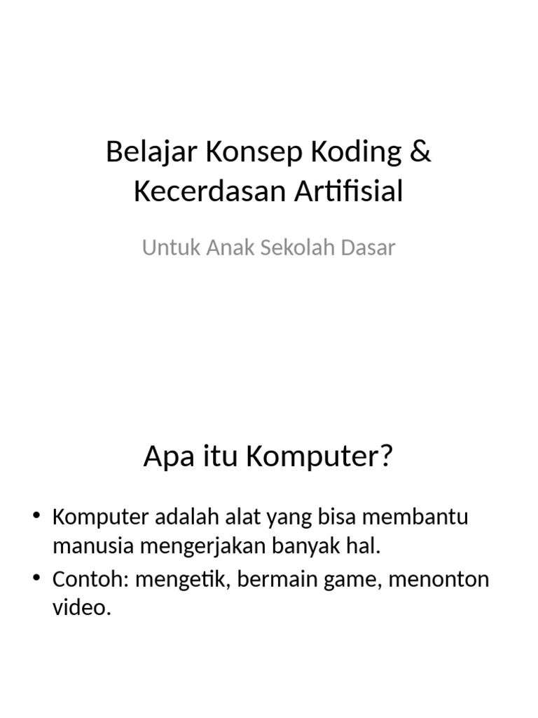 Koding dan AI untuk Anak SD | PDF