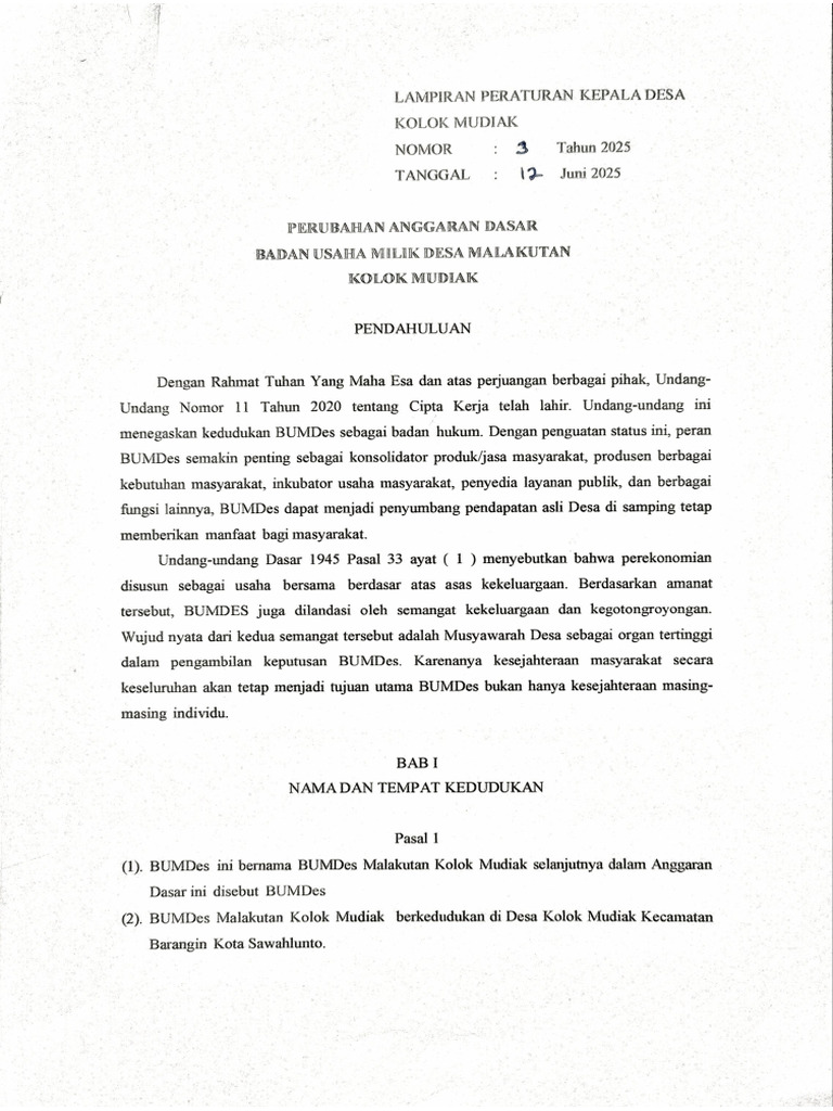 AD Bumdes | PDF
