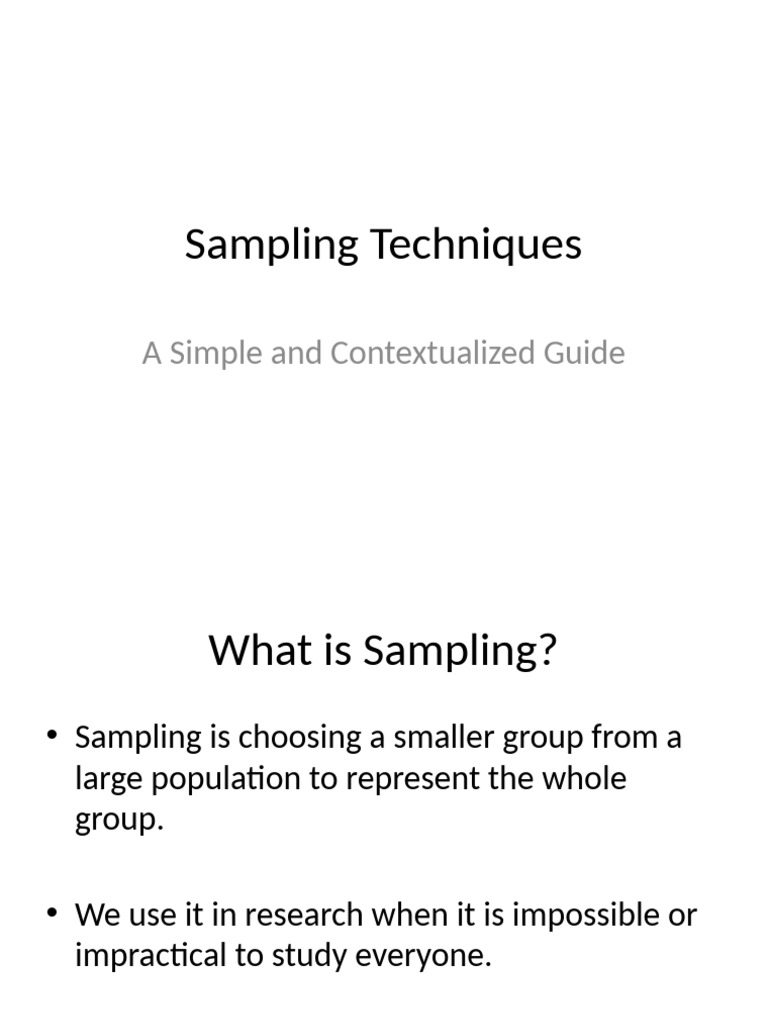 Sampling Techniques PPT v3 | PDF