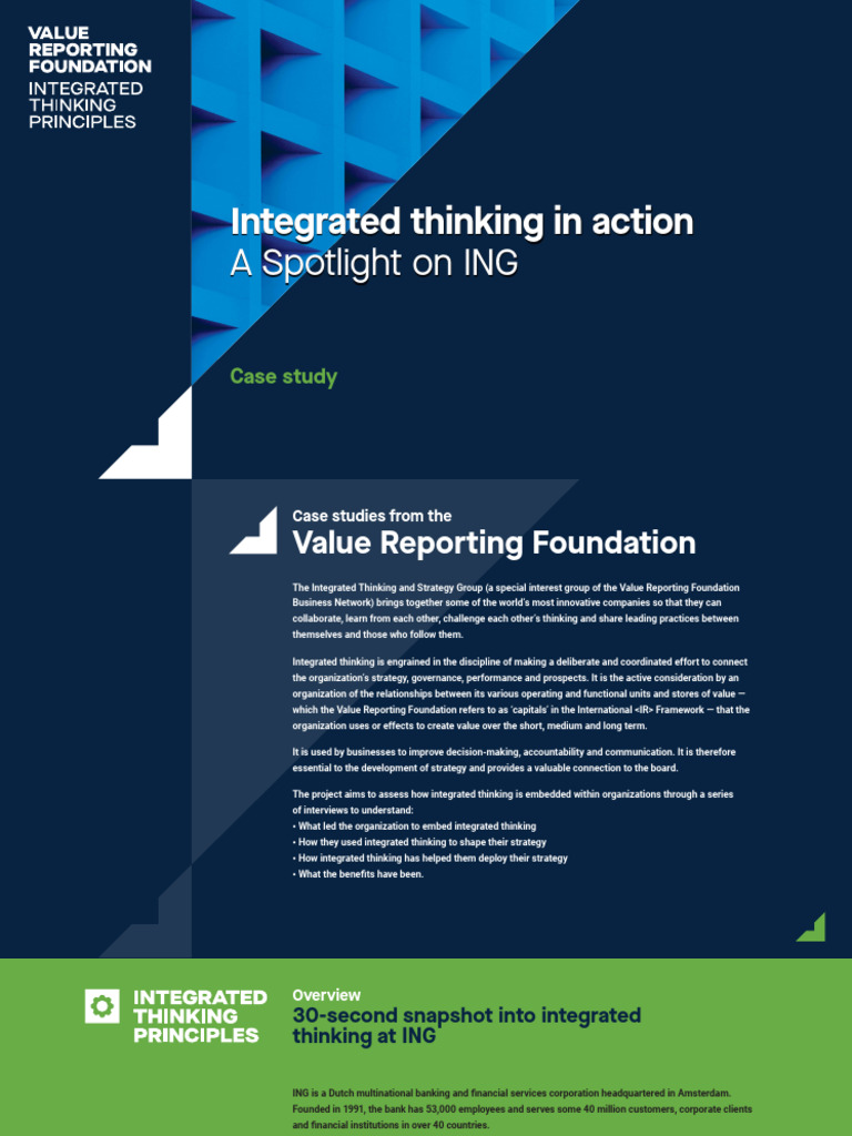 ING's Integrated Thinking Strategy Case Study | PDF | Banks ...