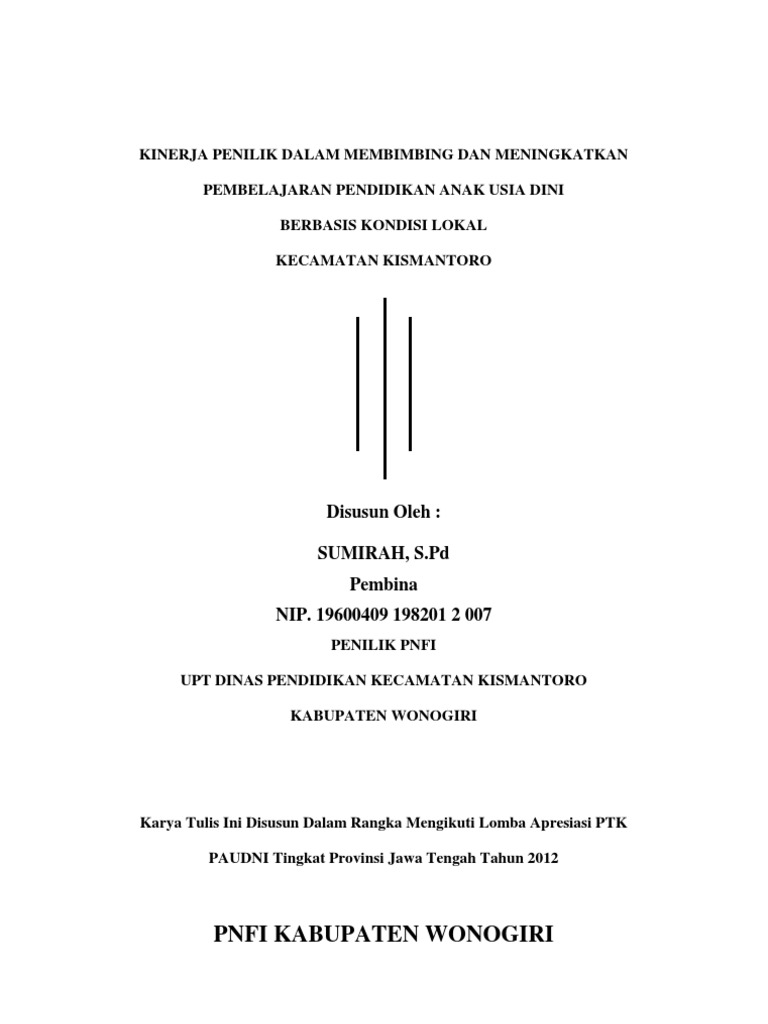 A. Karya Tulis Ilmiah Sampul