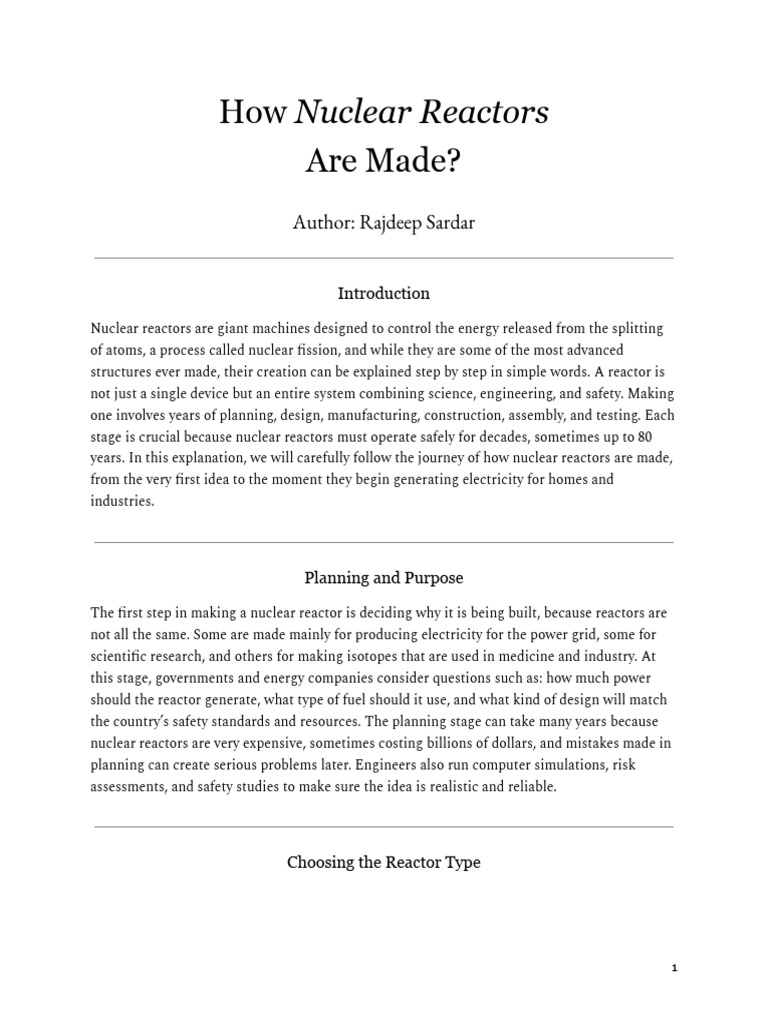 How Nuclear Reactors Are Constructed | PDF | Nuclear Reactor | Nuclear Fuel