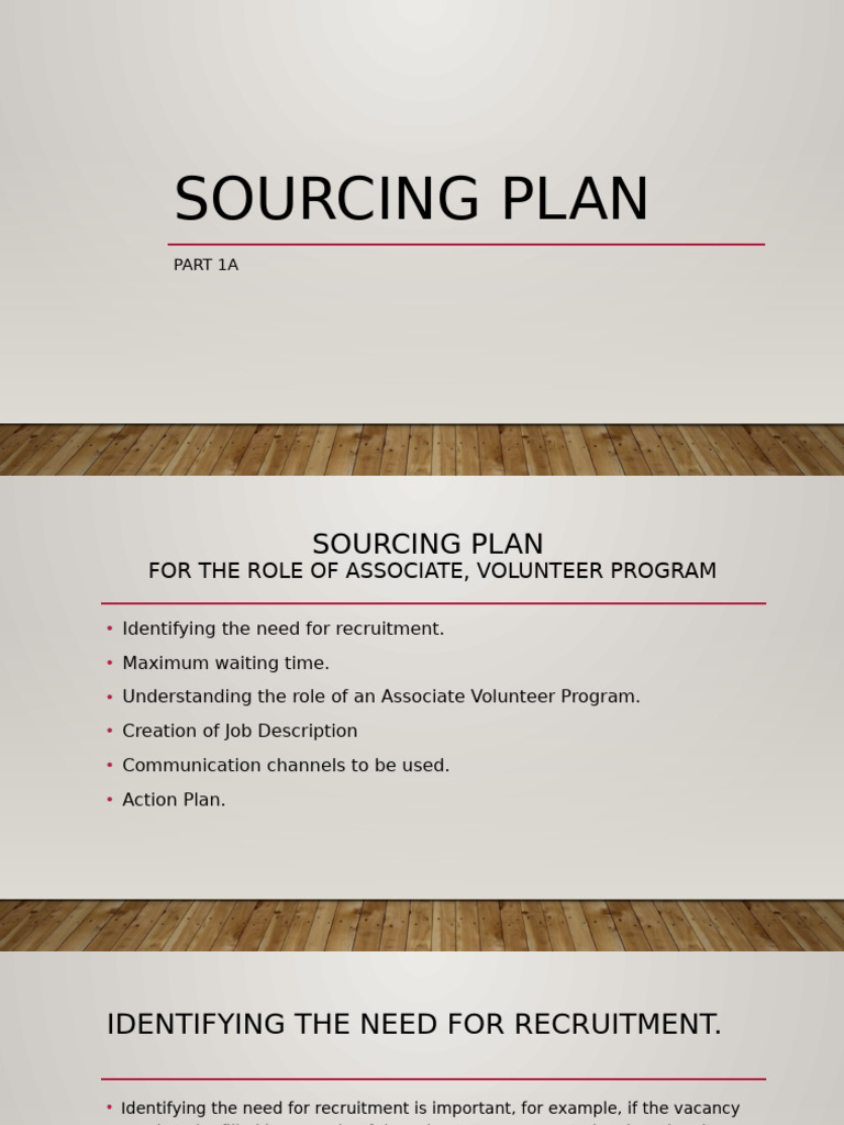 Sourcing Plan for Associate Volunteer Role | PDF | Recruitment ...