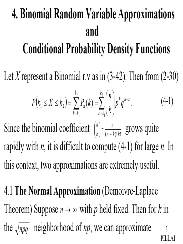 Binomial Approximations & Conditional Probability | PDF | Poisson ...