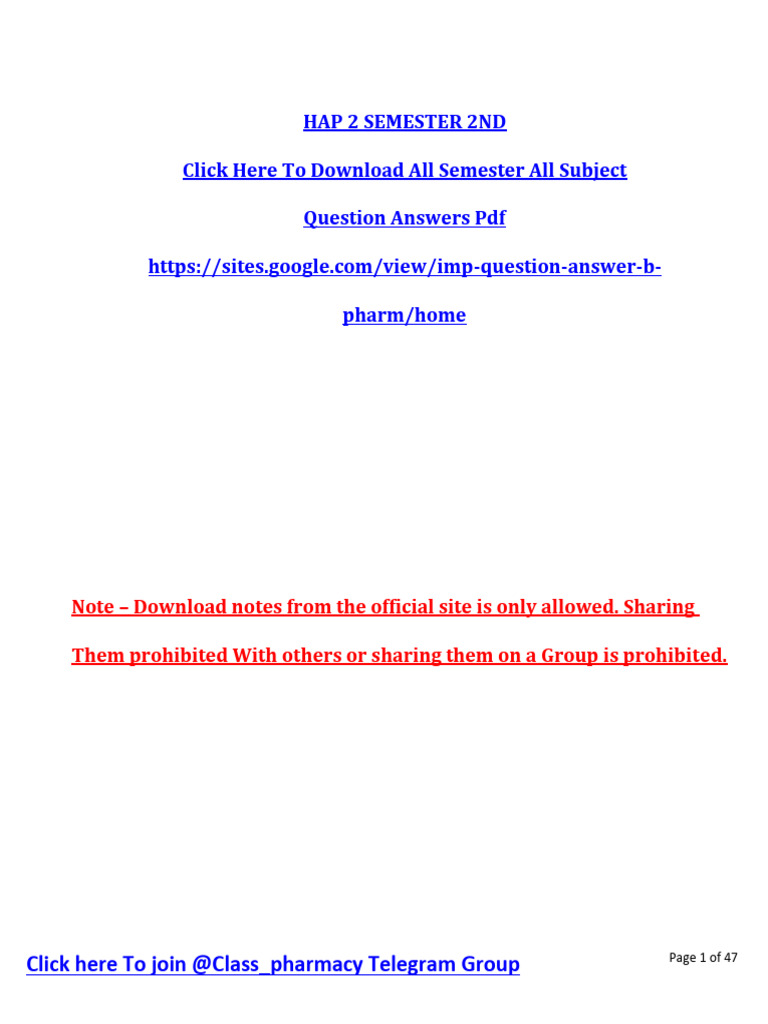 Hap Ii Imp Questions Answer 2025 15 06 11 40 22 | PDF | Angiotensin ...