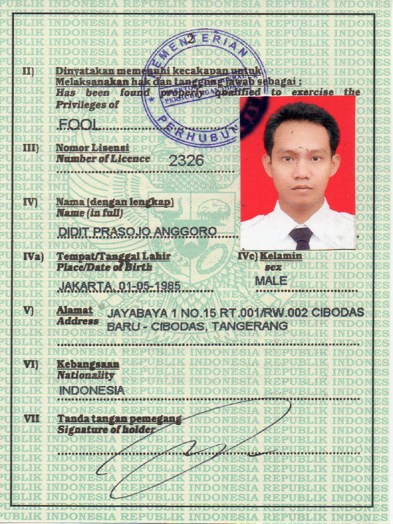 01 Lisence FOO Didit Prasojo | PDF