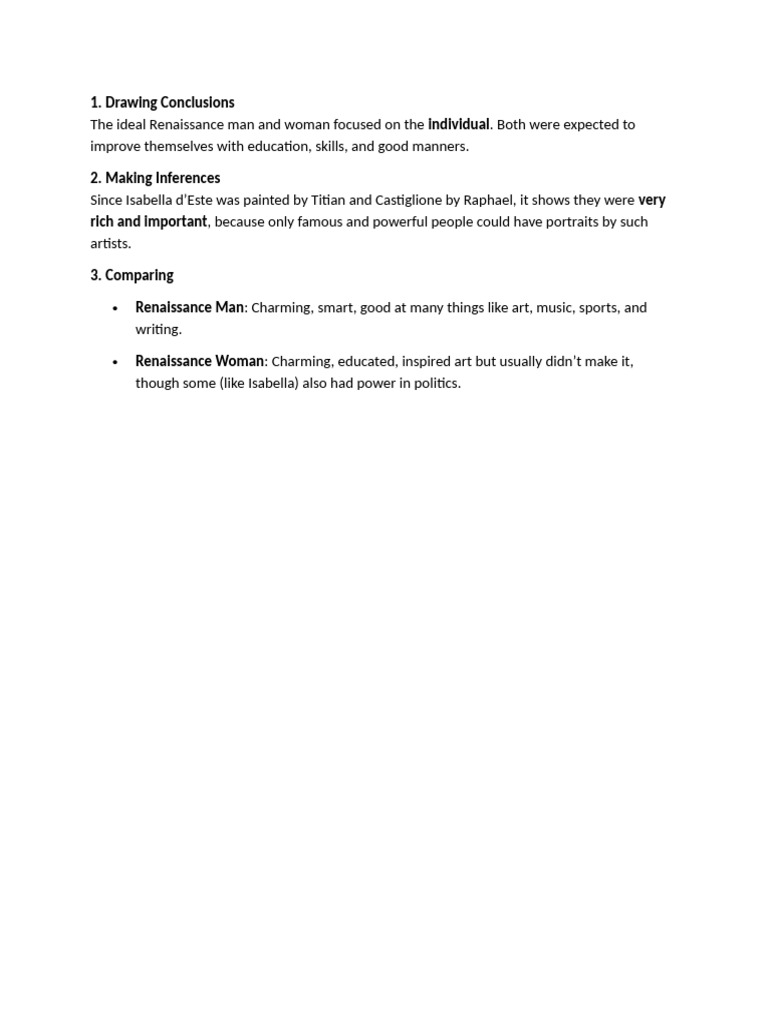 Drawing Conclusions Individual 2. Making Inferences Very Rich and ...