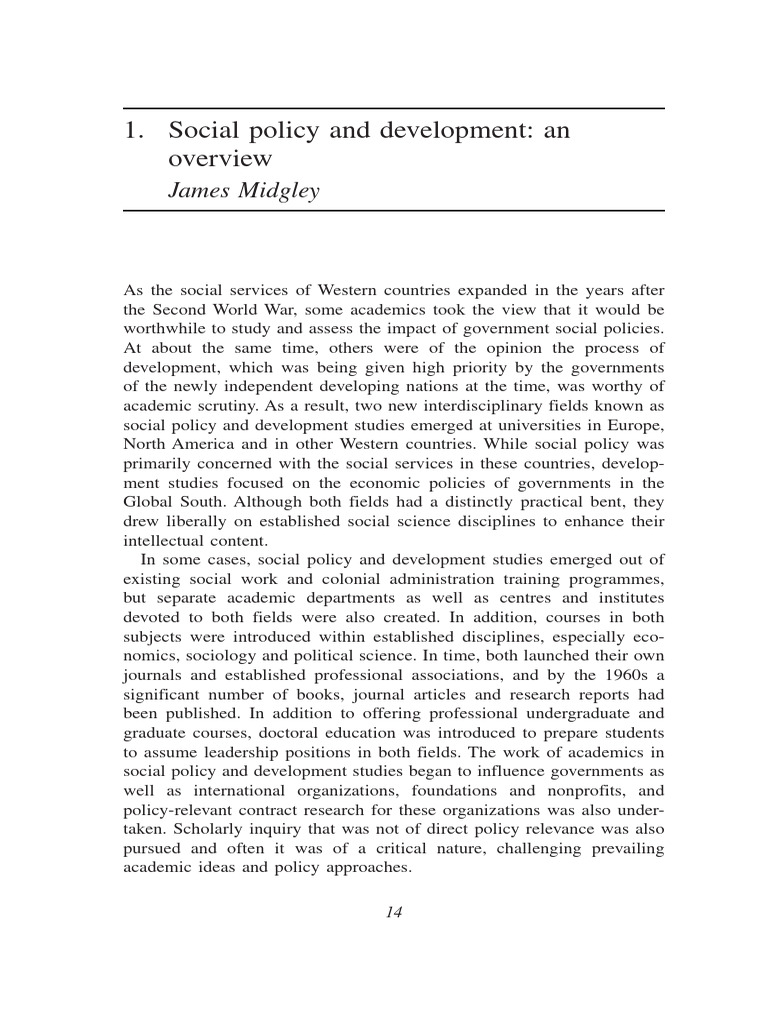 Overview of Social Policy & Development | PDF | Social Policy | Policy