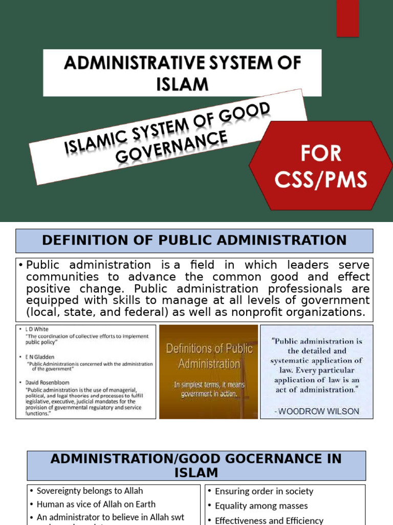 Public Administration and Good Governance in Islam | PDF