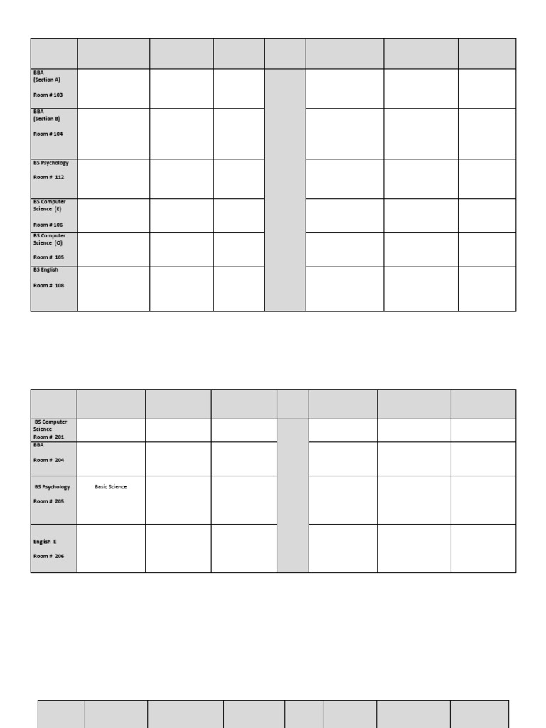 BS Evening Semester Timetable 2025 | PDF