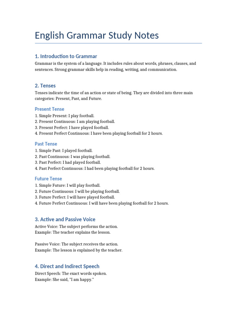 Essential English Grammar Study Guide | PDF