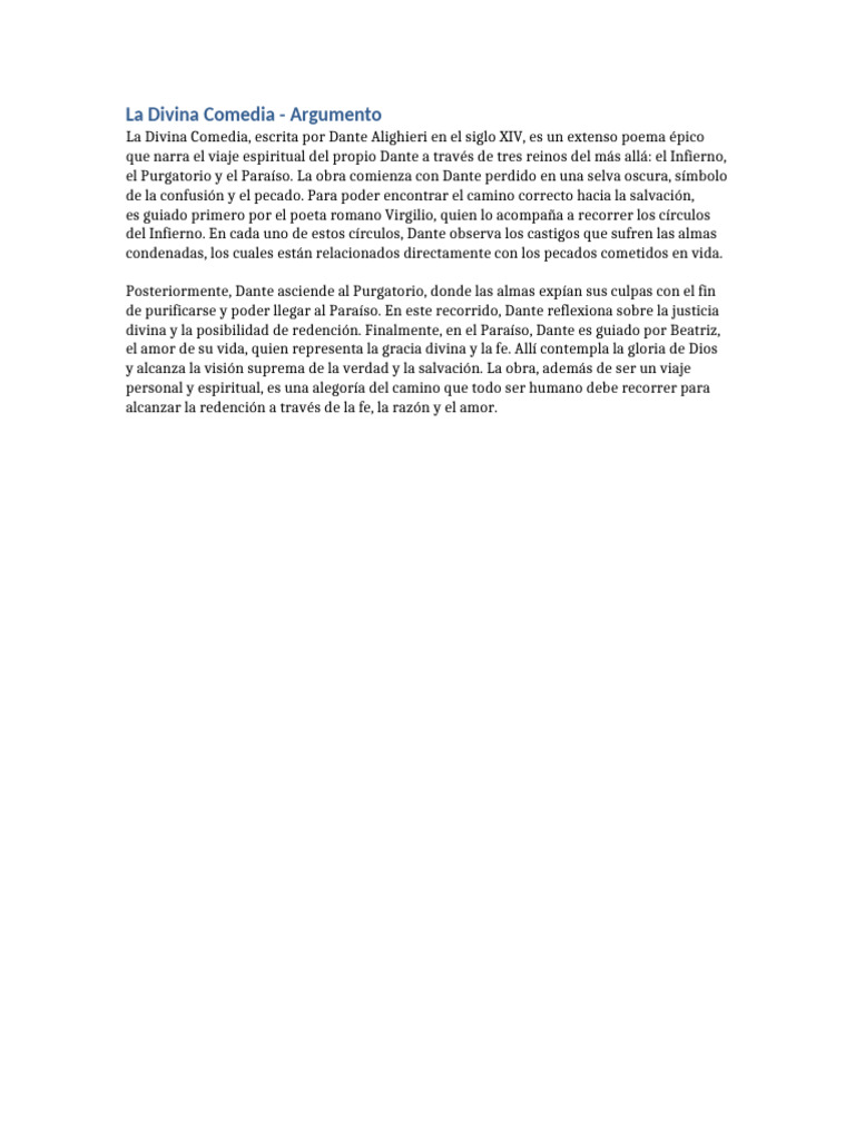 Resumen de La Divina Comedia y Romeo y Julieta | PDF | Romeo y Julieta ...