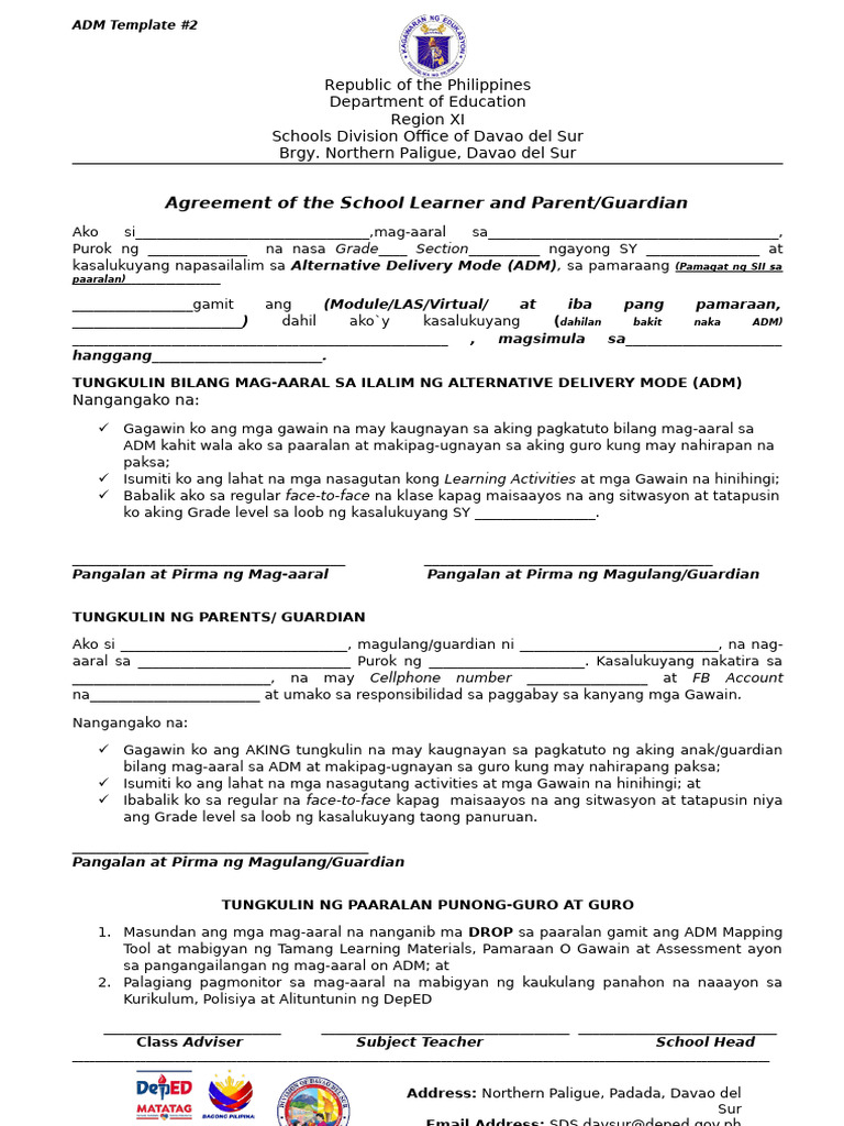 ADM Template 2 ADM AGreement | PDF