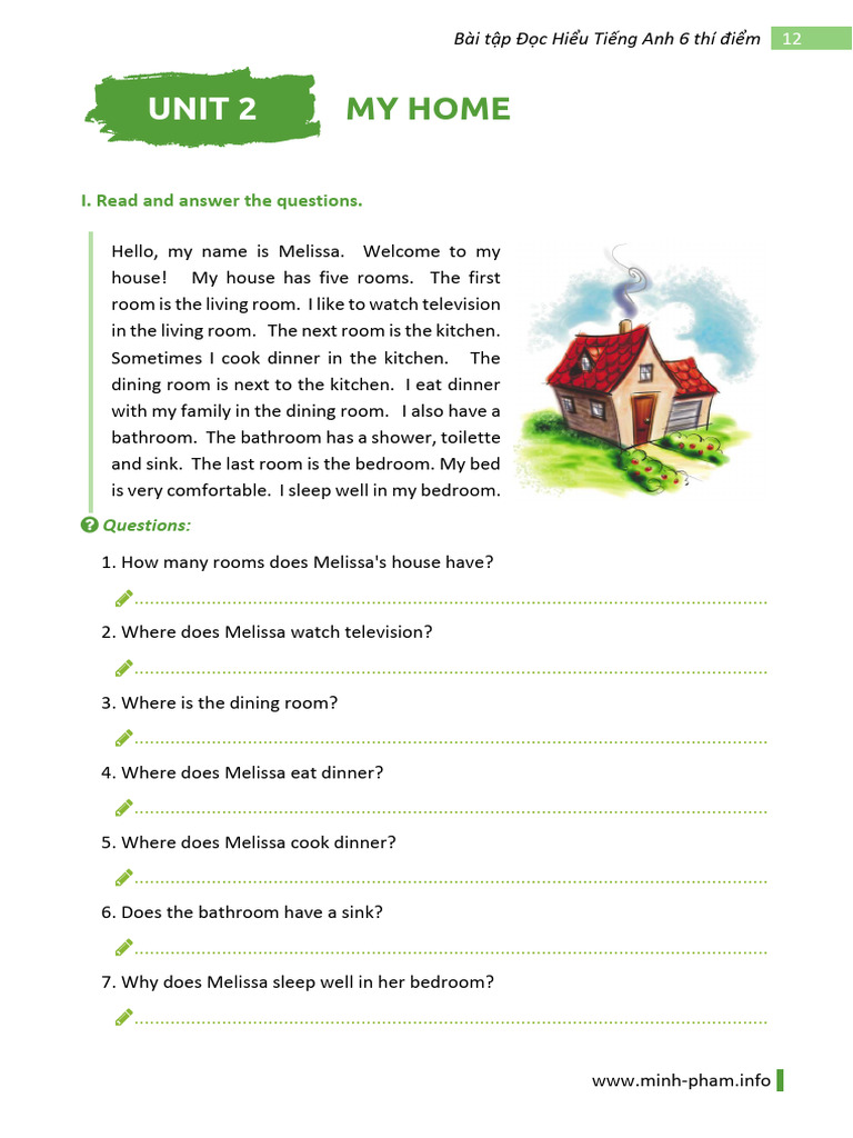 English Reading Comprehension for Grade 6 | PDF | Room | Bedroom