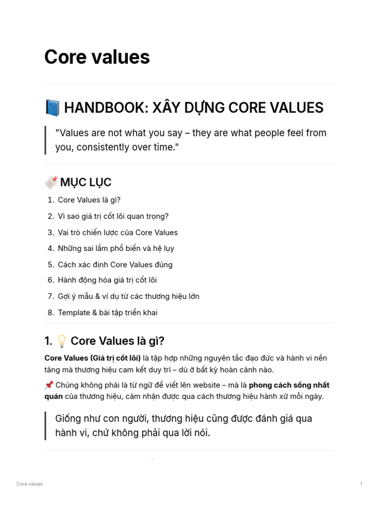 Core Values | PDF