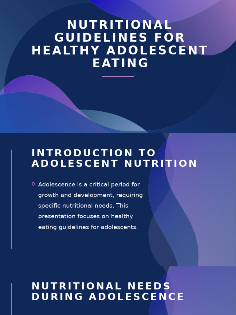 Healthy Eating Guidelines for Teens | PDF | Diet (Nutrition) | Diet ...