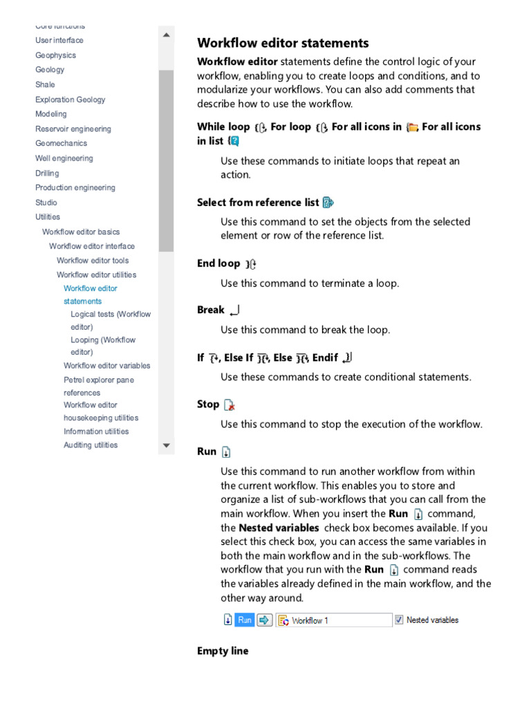 Workflow Editor Statements | PDF