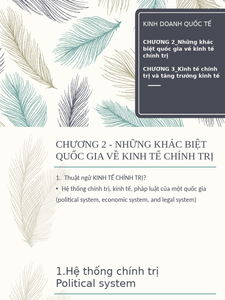 KDQT - Chương 2 Va 3 - Sự Khác Biệt Quốc Gia Về Kinh Tế, Chính Trị ...