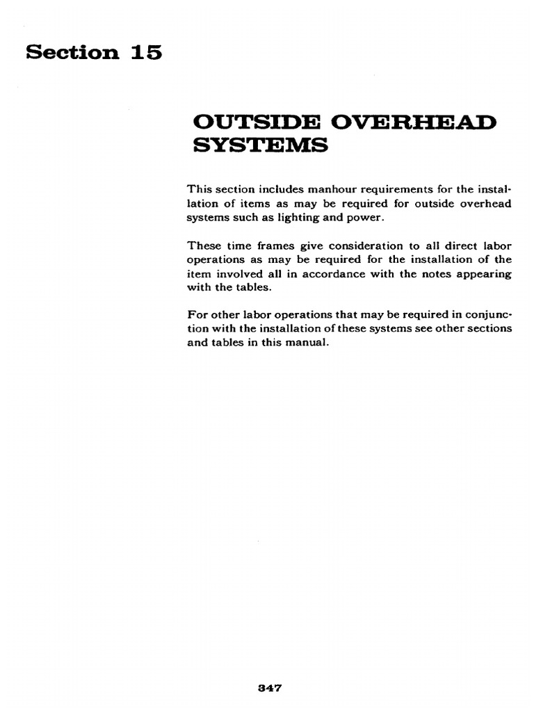 Overhead Systems Installation Manhours | PDF | Switch | Screw