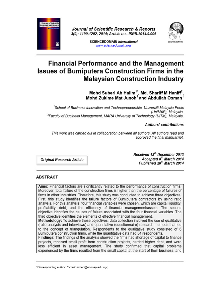 Halim 392013 Js RR 8418 | PDF | Debt | Quantitative Research