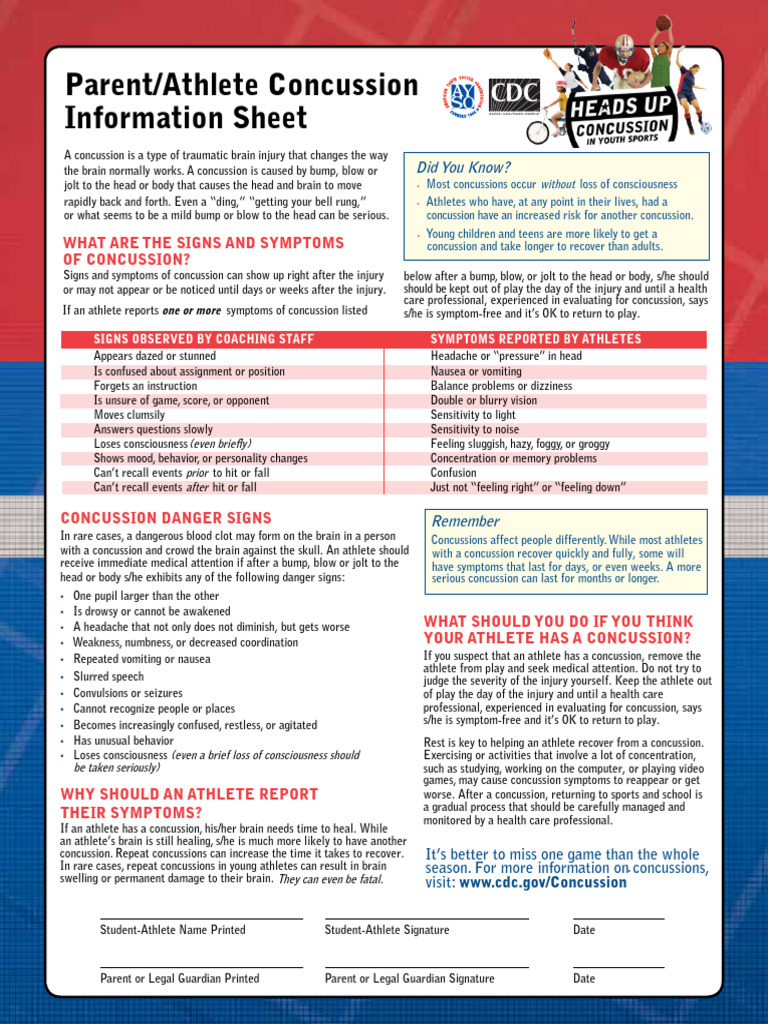 Concussion Awareness for Athletes | PDF | Concussion | Human Diseases ...