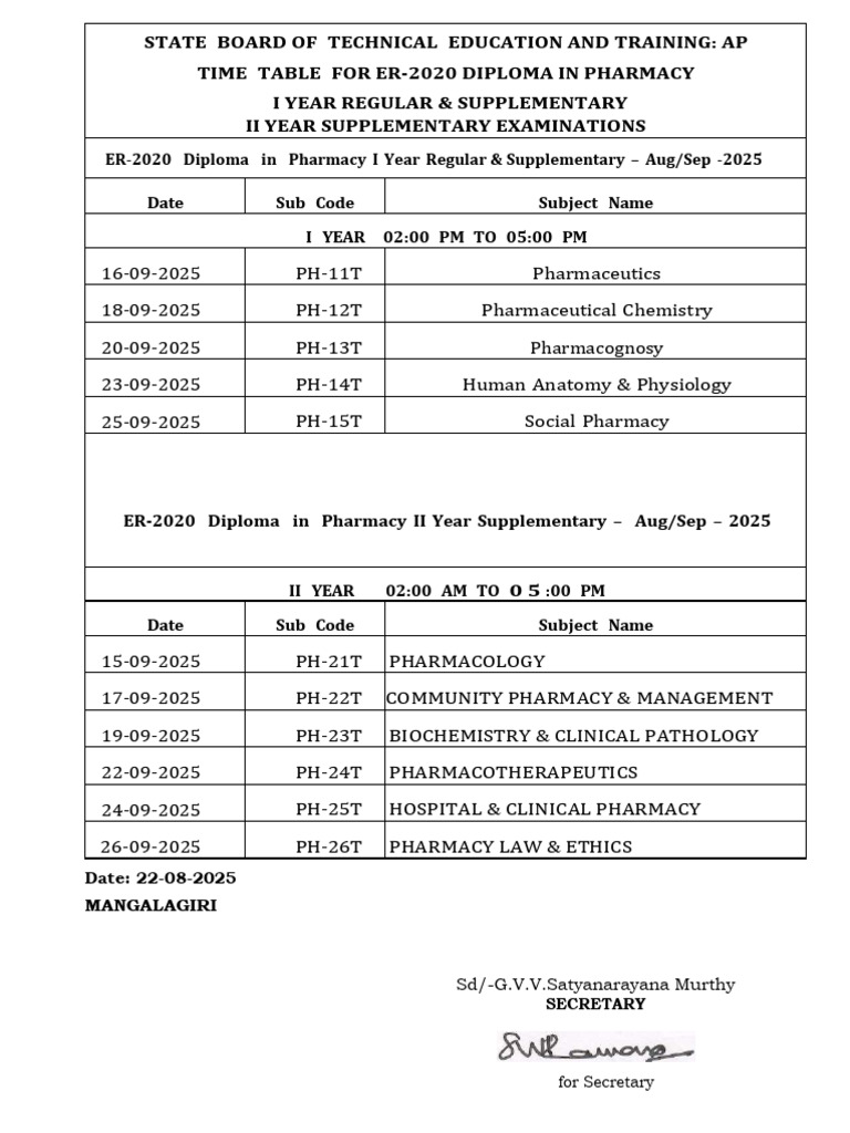 PH Time Table For Aug-Sept-2025 - Compressed | PDF