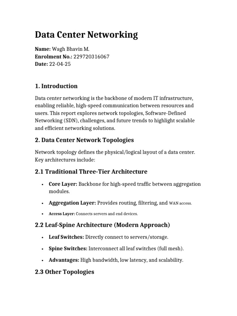 Data Center Networking Overview and Trends | PDF | Computer Network ...