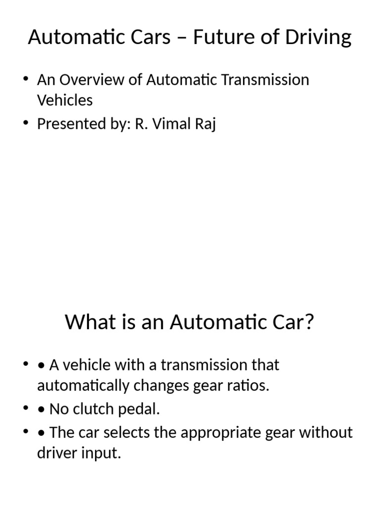 Future of Automatic Cars Explained | PDF